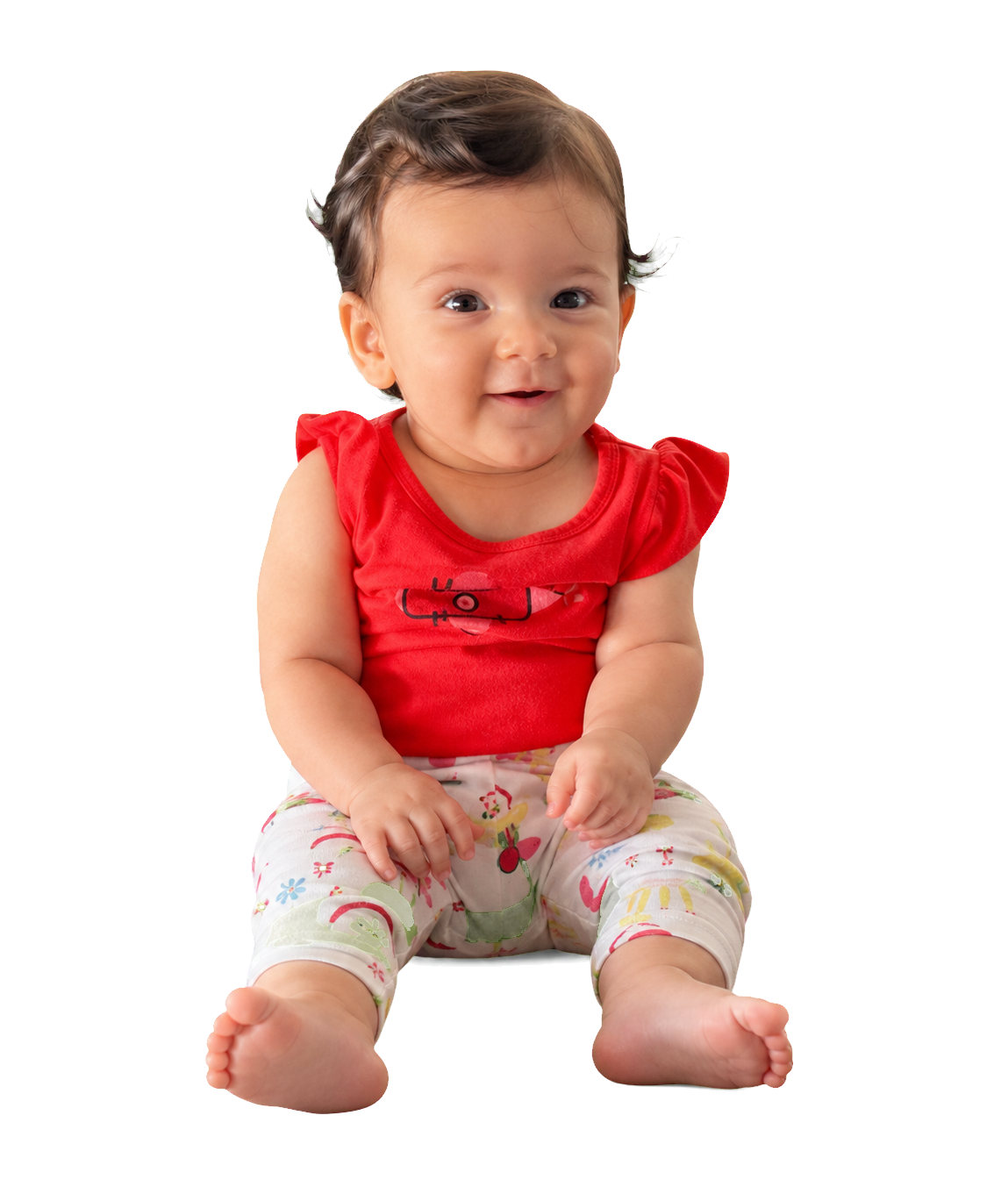 Mavie com roupa vermelha