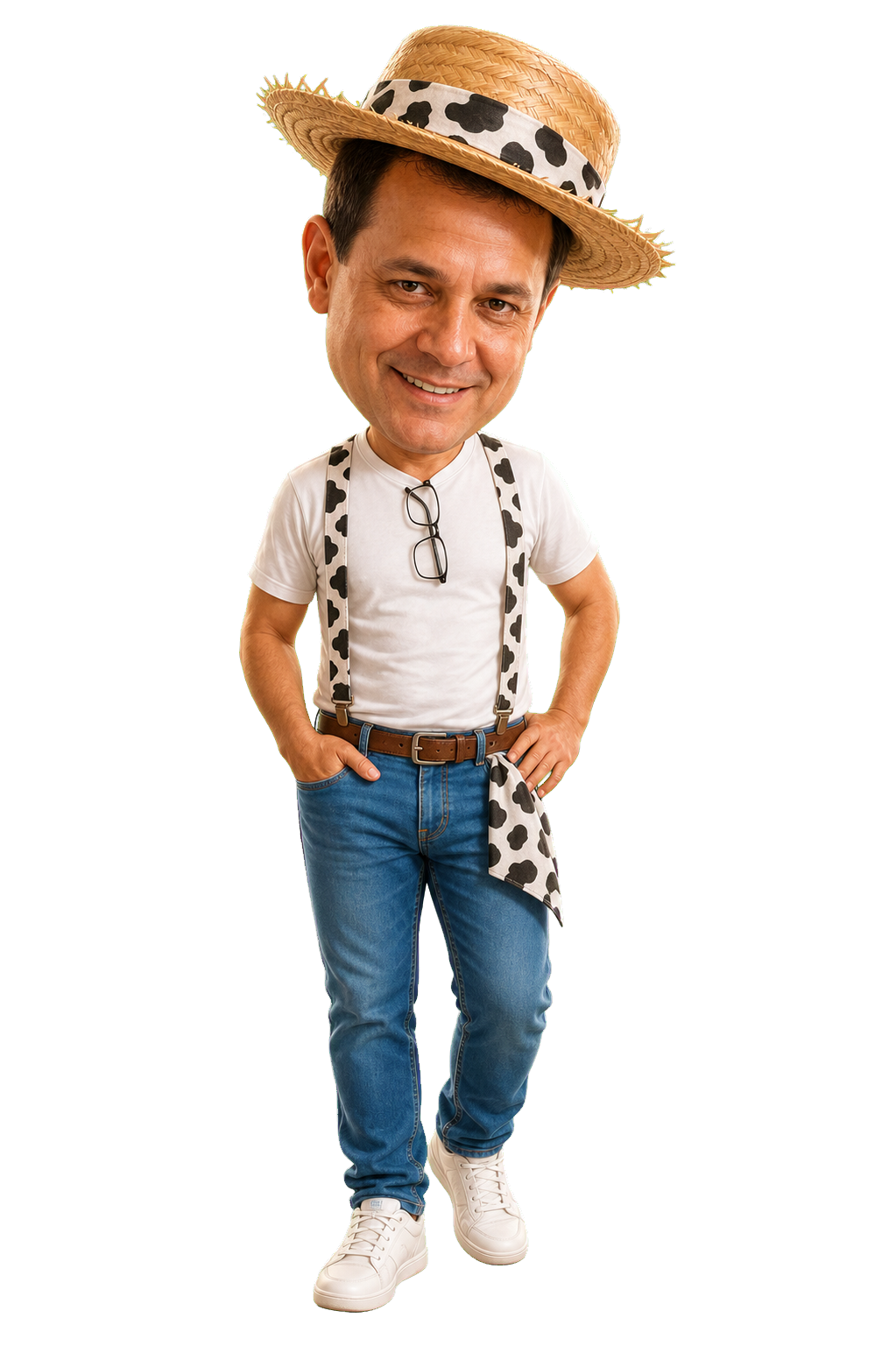 Vovô em versão fazendinha com chapéu